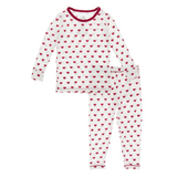 KicKee Pants Natural Hearts L/S Pajama Set, KicKee Pants, cf-size-5-years, cf-size-8-years, cf-type-pajama-set, cf-vendor-kickee-pants, CM22, KicKee, KicKee Pants, KicKee Pants L/S Pajama Set