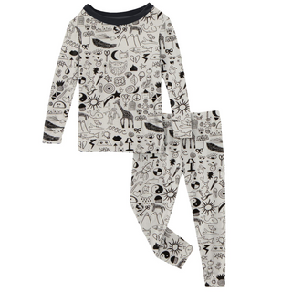 KicKee Pants Doodles L/S Pajama Set, KicKee Pants, CM22, KicKee, KicKee Pants, KicKee Pants Doodles, KicKee Pants Doodles L/S Pajama Set, KicKee Pants First Day of School, KicKee Pants L/S Pa