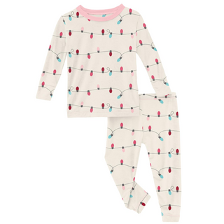 KicKee Pants Natural Holiday Lights L/S Pajama Set, KicKee Pants, 2pc Pajama Set, All Things Holiday, Bamboo Pajama, Bamboo Pajama Set, Bamboo Pajamas, Christmas, Christmas Pajama, Christmas 