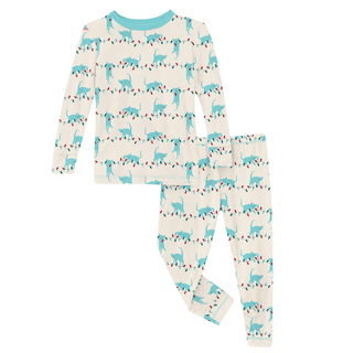 KicKee Pants Natural Tangled Kittens L/S Pajama Set, KicKee Pants, 2pc Pajama Set, All Things Holiday, Bamboo Pajama, Bamboo Pajama Set, Bamboo Pajamas, Christmas, Christmas Pajama, Christmas