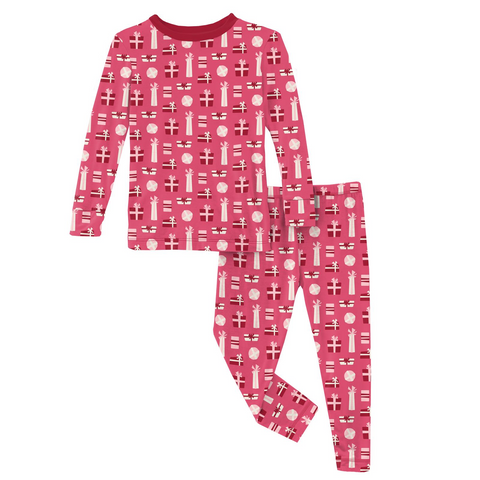 KicKee Pants Winter Rose Presents L/S Pajama Set, KicKee Pants, 2pc Pajama Set, All Things Holiday, Bamboo Pajama, Bamboo Pajama Set, Bamboo Pajamas, Christmas, Christmas Pajama, Christmas Pa