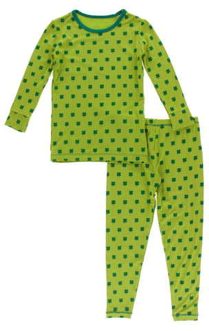 KicKee Pants Meadow Clover L/S Pajama Set, KicKee Pants, KicKee, KicKee Pants, KicKee Pants Everyday Celebrations, KicKee Pants Fish and Wildlife, KicKee Pants L/S Pajama Set, KicKee Pants Me