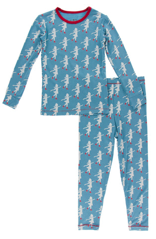KicKee Pants Blue Moon Ice Skater L/S Pajama Set, KicKee Pants, 2pc Pajama Set, All Things Holiday, Bamboo Pajama, Bamboo Pajama Set, Bamboo Pajamas, Christmas, Christmas Pajama, Christmas Pa