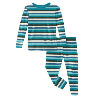 KicKee Pants Ice Multi Stripe L/S Pajama Set, KicKee Pants, All Things Holiday, CM22, Ice Multi Stripe, Jolly Holiday Sale, KicKee, KicKee Pants, KicKee Pants L/S Pajama Set, KicKEe Pants Paj