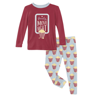 KicKee Pants Illusion Blue Popcorn L/S Graphic Pajama Set, KicKee Pants, CM22, KicKee, KicKee Pants, KicKee Pants County Fair, KicKee Pants Illusion Blue Popcorn, KicKee Pants Illusion Blue P