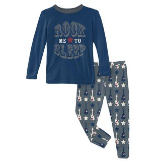 KicKee Pants Slate Guitars and Stars L/S Graphic Pajama Set, KicKee Pants, CM22, KicKee, KicKee Pants, KicKee Pants County Fair, KicKee Pants L/S Pajama Set, KicKEe Pants Pajama Set, KicKee P
