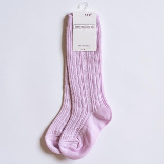 Little Stocking Co Knee High Socks - Lavender, Little Stocking Co, Cable Knit Knee High, Cable Knit Knee High Socks, Knee High, Knee High Socks, Knee Highs, Little Stocking Co, Little Stockin