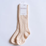 Little Stocking Co Knee High Socks - Vanilla Cream, Little Stocking Co, Cable Knit Knee High, Cable Knit Knee High Socks, cf-size-1-5-3y, cf-size-4-6y, cf-size-6-18-months, cf-size-7-10y, cf-
