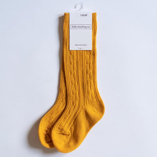 Little Stocking Co Knee High Socks - Marigold, Little Stocking Co, Cable Knit Knee High, Cable Knit Knee High Socks, Knee High, Knee High Socks, Knee Highs, Little Stocking Co, Little Stockin