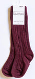 Little Stocking Co Knee High Socks - Wine, Little Stocking Co, Cable Knit Knee High, Cable Knit Knee High Socks, cf-size-1-5-3y, cf-size-4-6y, cf-size-6-18-months, cf-type-knee-high-socks, cf