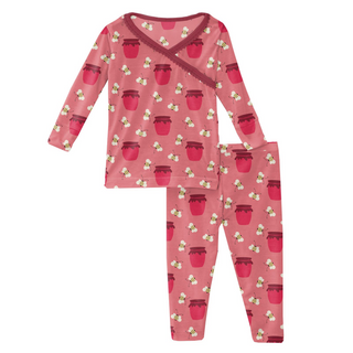 KicKee Pants Strawberry Bees and Jam Scallop Kimono L/S Pajama Set, KicKee Pants, CM22, KicKee, KicKee Pants, KicKee Pants County Fair, KicKee Pants L/S Pajama Set, KicKEe Pants Pajama Set, K