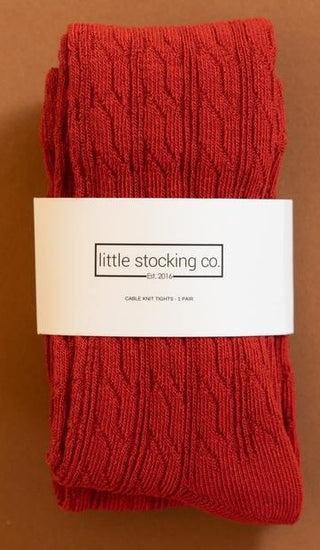 Little Stocking Co Cable Knit Tights - Spice Red, Little Stocking Co, Cable Knit Tights, cf-size-0-6-months, cf-type-tights, cf-vendor-little-stocking-co, Cyber Monday, Little Stocking Co, Li