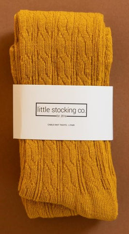 Little Stocking Co Cable Knit Tights - Golden Yellow, Little Stocking Co, Cable Knit Tights, cf-size-6-12-months, cf-type-tights, cf-vendor-little-stocking-co, Cyber Monday, Little Stocking C
