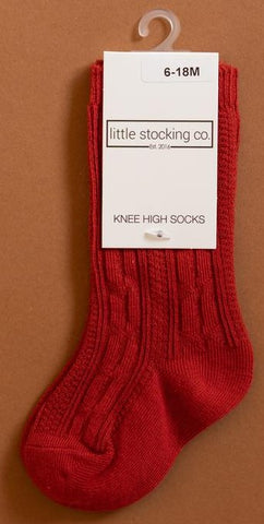 Little Stocking Co Knee High Socks - Spice Red, Little Stocking Co, Cable Knit Knee High, Cable Knit Knee High Socks, Cyber Monday, Knee High, Knee High Socks, Knee Highs, Little Stocking Co,