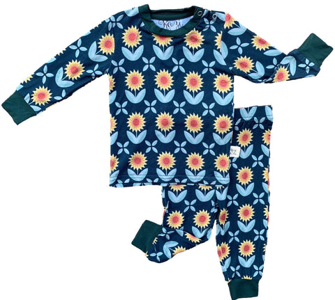 Kozi & Co Sunflowers L/S Pajama Set with Pants, Kozi & co, Black Friday, cf-size-6, cf-type-pajama-set, cf-vendor-kozi-&-co, CM22, Cyber Monday, Els PW 8258, End of Year, End of Year Sale, Ko