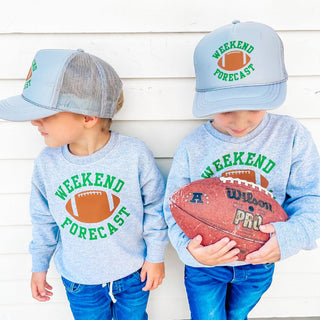 Weekend Football Forecast Trucker Hat - Grey, Sweet Wink, Boy Hat, Boys Hat, cf-type-hat, cf-vendor-sweet-wink, Football, Football Hat, Game Day, JAN23, Sweet Wink, Sweet Wink Hat, Sweet Wink