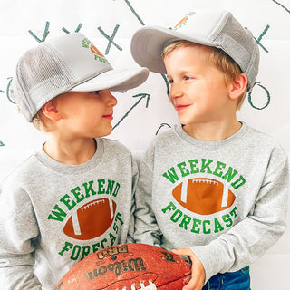 Weekend Forecast L/S Gray Sweatshirt, Sweet Wink, cf-size-2t, cf-size-4t, cf-type-shirts-&-tops, cf-vendor-sweet-wink, CM22, Football, Football Sweatshirt, Game Day, JAN23, Sweatshirt, Sweet 