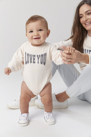 Le La Lo Love You Chenille Sweatshirt Romper - Baby, LE LA LO, LE LA LO, Love You Chenille Sweatshirt, Love You Chenille Sweatshirt Romper, Matching Mommy and Me, Mommy & Me LE LA LO, Mommy +