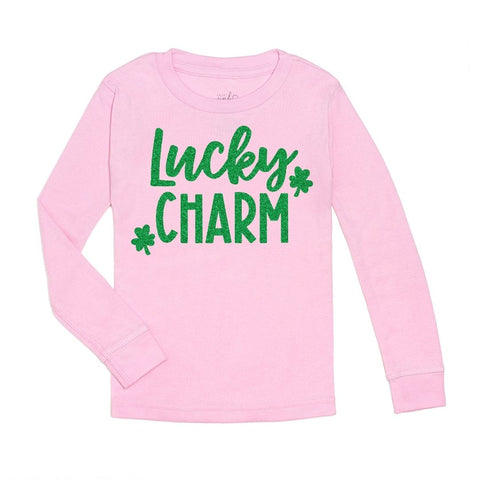 Lucky Charm L/S Pink Tee, Sweet Wink, cf-size-2t, cf-type-tee, cf-vendor-sweet-wink, CM22, JAN23, Lucky Charm L/S Pink Tee, St Patrick's Day Tee, St Patricks Day, Sweet Wink, Sweet Wink Lucky
