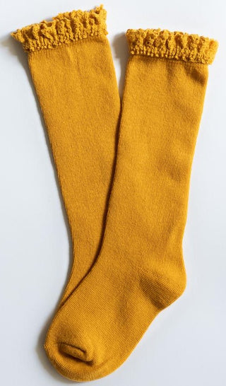 Little Stocking Co Lace Top Knee High Socks - Marigold, Little Stocking Co, Little Stocking Co, Little Stocking Co Fall 2020, Little Stocking Co Knee high Sock, Little Stocking Co Knee High S