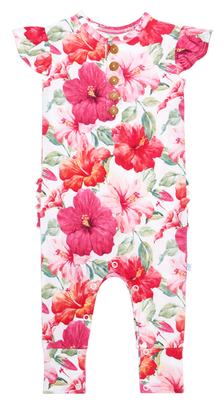 Posh Peanut Maui Ruffled Capsleeve Henley Romper, Posh Peanut, Capsleeve Henley Romper, Henley Romper, Posh Peanut, Posh Peanut Henley, Posh Peanut Henley Romper, Posh Peanut Maui, Posh Peanu