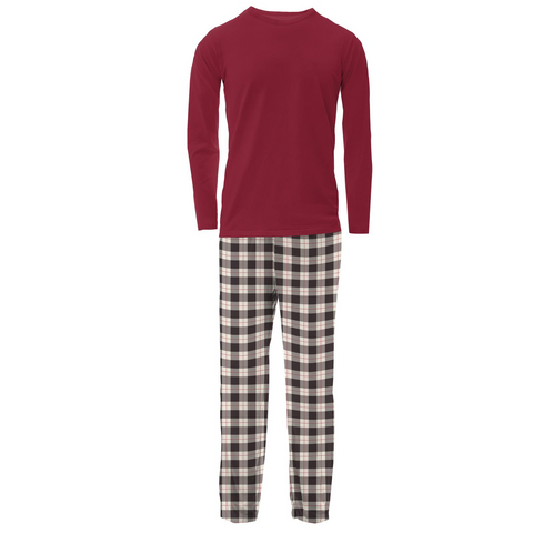 KicKee Pants Midnight Holiday Plaid Men's L/S Pajama Set, KicKee Pants, 2pc Pajama Set, All Things Holiday, CM22, Jolly Holiday Sale, KicKee, KicKee Pajamas, KicKee Pants, KicKee Pants Men's 