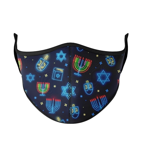 Kids Hanukkah Face Mask by Top Trenz - Small: 3-7 Years, Top Trenz, cf-type-face-mask, cf-vendor-top-trenz, Chanukah, Child Face Mask, Child Face MAskCute Kids Face MAsk, Cotton Face Mask, Cu