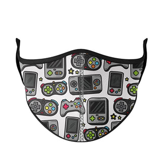 Kids White Gametime Fashion Face Mask by Top Trenz - 2 Sizes, Top Trenz, Child Face Mask, Child Face MAskCute Kids Face MAsk, Children's Mask, Cute Kids Face Mask, Els PW 11399, Face Mask, Fa