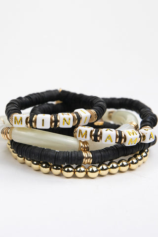 Le La Lo Mini Tubular Beaded Bracelet Set - Child Black, LE LA LO, Bracelet, Bracelets, cf-type-bracelets, cf-vendor-le-la-lo, Jewelry, LE LA LO, LE LA LO Bracelet, Mini Bracelet, Mommy & Me 