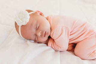 Baby Bling Mini Silk Ruffle Flower Skinny Headband - Ivory, Baby Bling, Baby bling, Baby Bling Headband, Baby bling Ivory, Baby Bling Mini Silk Ruffle Flower Skinny Headband, Baby Bling Skinn