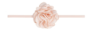 Baby Bling Mini Silk Ruffle Flower Skinny Headband - Peach, Baby Bling, Baby bling, Baby Bling Headband, Baby Bling Mini Silk Ruffle Flower Skinny Headband, Baby bling Peach, Baby Bling Skinn