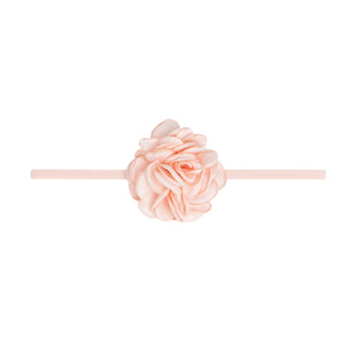 Baby Bling Mini Silk Ruffle Flower Skinny Headband - Peach, Baby Bling, Baby bling, Baby Bling Headband, Baby Bling Mini Silk Ruffle Flower Skinny Headband, Baby bling Peach, Baby Bling Skinn