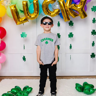 Sweet Wink Charmer S/S Shirt - Gray, Sweet Wink, cf-size-3t, cf-size-4t, cf-type-tee, cf-vendor-sweet-wink, Charmer, Shamrock, St Patrick's Day, St Patrick's Day Tee, Sweet Wink, Sweet Wink S