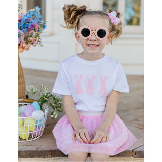 Sweet Wink Gingham Bunny S/S White Tee, Sweet Wink, cf-size-2t, cf-size-3t, cf-size-5-6y, cf-type-tee, cf-vendor-sweet-wink, Easter, Easter Tee, EB Girls, Gingham Bunny, Pink Gingham, Sweet W