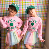 Lucky Charm L/S Pink Sweatshirt, Sweet Wink, cf-size-2t, cf-type-sweatshirt, cf-vendor-sweet-wink, CM22, JAN23, Lucky Charm L/S Pink Sweatshirt, St Patrick's Day Tee, St Patricks Day, Sweatsh