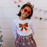 Sweet Wink Christmas Plaid Bow L/S Tee, Sweet Wink, All Things Holiday, cf-size-2t, cf-size-7-8y, cf-type-sweatshirt, cf-vendor-sweet-wink, Christmas, Christmas Plaid Bow, Christmas Tee, Holi