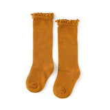 Little Stocking Co Lace Top Knee High Socks - Mustard, Little Stocking Co, cf-size-4-6y, cf-type-knee-high-socks, cf-vendor-little-stocking-co, Fall 2021, Little Stocking Co, Little Stocking 