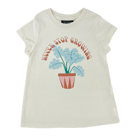 Tiny Whales Never Stop Growing Natural Girls Crew S/S Tee, Tiny Whales, cf-size-10y, cf-size-4t, cf-size-6y, cf-size-7y, cf-size-8y, cf-type-shirt, cf-vendor-tiny-whales, CM22, Made in the US