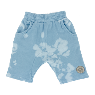 Tiny Whales Nimbus Blue / Bleach Tie Dye Cozy Time Shorts, Tiny Whales, CM22, Made in the USA, Nimbus Blue / Bleach Tie Dye Cozy Time Shorts, Shorts, Tiny Whales, Tiny Whales Cozy Time Shorts