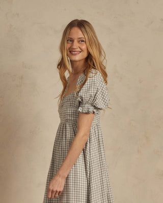 Noralee Women's Chloe Dress in Dusty Blue Gingham, Noralee, cf-size-small, cf-type-dress, cf-vendor-noralee, Chloe Dress, Dusty Blue Gingham, Nora Lee, Nora Lee Women's Dress, Noralee, Norale