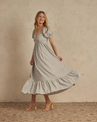 Noralee Women's Chloe Dress in Dusty Blue Gingham, Noralee, cf-size-small, cf-type-dress, cf-vendor-noralee, Chloe Dress, Dusty Blue Gingham, Nora Lee, Nora Lee Women's Dress, Noralee, Norale