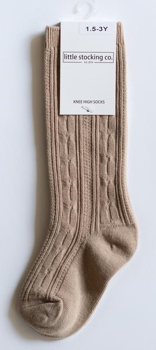 Little Stocking Co Knee High Socks - Oat, Little Stocking Co, Cable Knit Knee High, Cable Knit Knee High Socks, Knee High, Knee High Socks, Knee Highs, Little Stocking Co, Little Stocking Co 