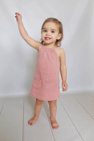 L'ovedbaby Pointelle Halter Dress - Mauve, L'ovedbaby, CM22, Dress, L'ovedbaby, L'ovedbaby Dress, L'ovedbaby Mauve, L'ovedbaby Pointelle Halter Dress, L'ovedbaby Pointelle Halter Toddler Dres