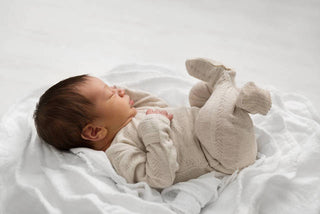L'ovedbaby Pointelle Lap Shoulder Footie - Stone, L'ovedbaby, cf-size-6-9-months, cf-type-footie, cf-vendor-lovedbaby, CM22, Gender Neutral, Gender Neutral Baby Gift, Gender Neutral Footie, G