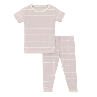 KicKee Pants Macaroon Road Trip Stripe S/S Pajama Set, KicKee Pants, CM22, KicKee, KicKee Pants, KicKEe Pants Pajama Set, KicKee Pants Pajama set with Pants, KicKee Pants S/S Pajama Set w/Pan