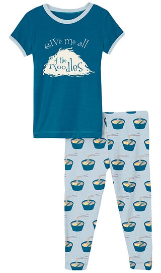 KicKee Pants Illusion Blue Ramen S/S Graphic Tee Pajama Set, KicKee Pants, CM22, KicKee, KicKee Pants, KicKee Pants Culinary Arts, KicKee Pants Graphic Tee Pajama Set, KicKEe Pants Pajama Set