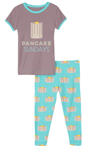 KicKee Pants Summer Sky Pancakes S/S Graphic Tee Pajama Set, KicKee Pants, CM22, KicKee, KicKee Pants, KicKee Pants Culinary Arts, KicKee Pants Graphic Tee Pajama Set, KicKEe Pants Pajama Set