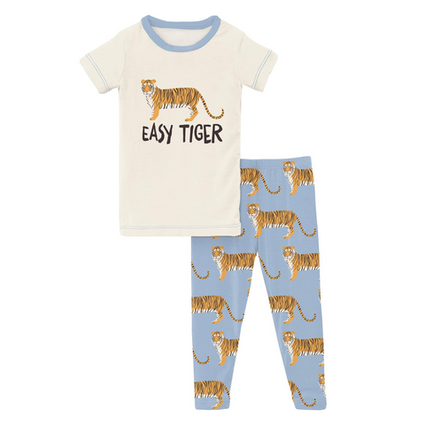 KicKee Pants Pond Tiger Graphic Tee S/S Pajama Set w/Pants, KicKee Pants, cf-size-4t, cf-size-5-years, cf-size-6-years, cf-size-8-years, cf-type-pajama-set, cf-vendor-kickee-pants, Easy Tiger