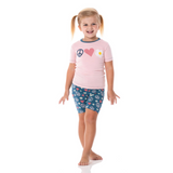 KicKee Pants Peace Love Happiness S/S Graphic Tee Pajama Set with Shorts, KicKee Pants, cf-size-5-years, cf-type-pajama-set, cf-vendor-kickee-pants, KicKee, kickee Pajama Set, KicKee Pajama S