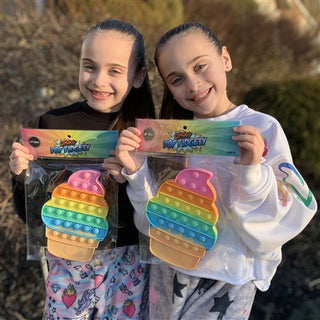 Pop It Fidget Toy - Rainbow Ice Cream Cone, Top Trenz, EB Boys, EB Girls, Fidget, Fidget toy, Fidgety Toy, In N  Out, In N Out Pop It, Pop It Fidget Toy, Pop It Fidget Toy - Glow in the Dark 
